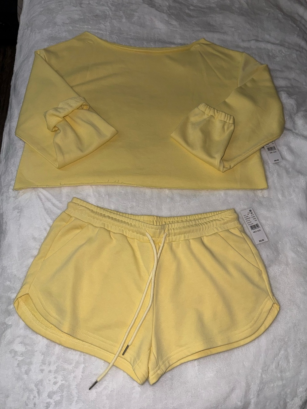 Edikted Pale Yellow Women’s Athletic Lounge Shorts